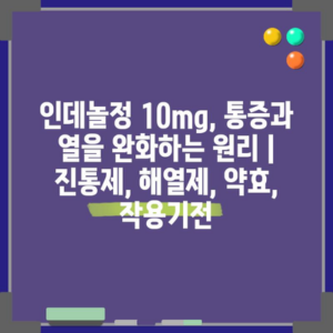 인데놀정 10mg, 통증과 열을 완화하는 원리 | 진통제, 해열제, 약효, 작용기전